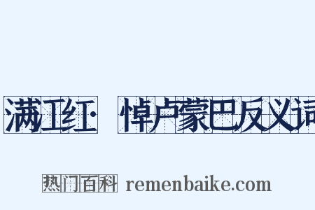 满江红·悼卢蒙巴反义词是什么意思的图片
